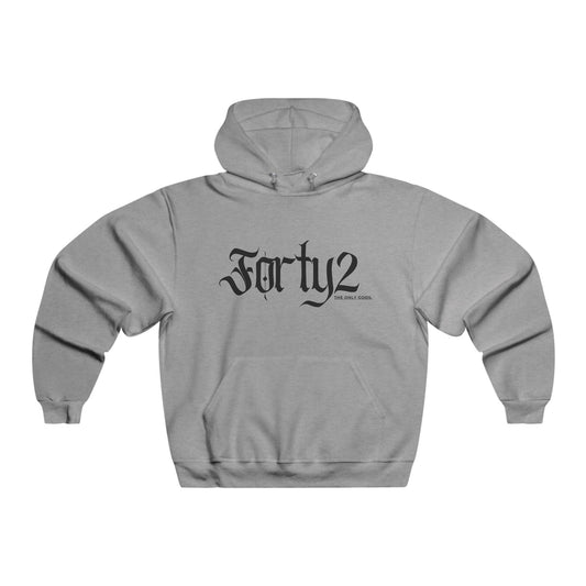 Stylish Men's Hoodie with 'Forty2' Design, Cozy Casualwear, Streetwear, Gift for Him, Unisex Sweatshirt